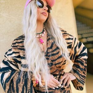 Tiger Animal print Luxe short kimono